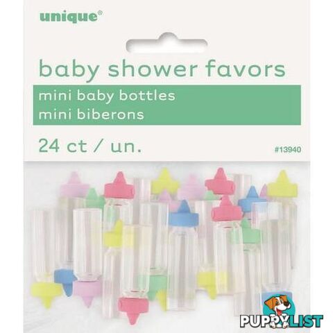 24 Mini Baby Bottles Assorted Colours - 011179139408