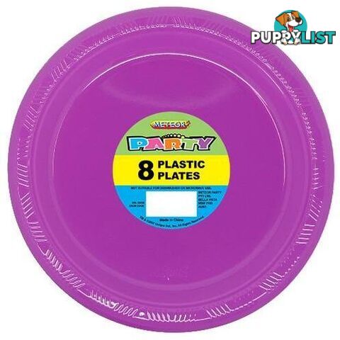 Pretty Purple 8 x 23cm (9) Plastic Plates - 9311965343714