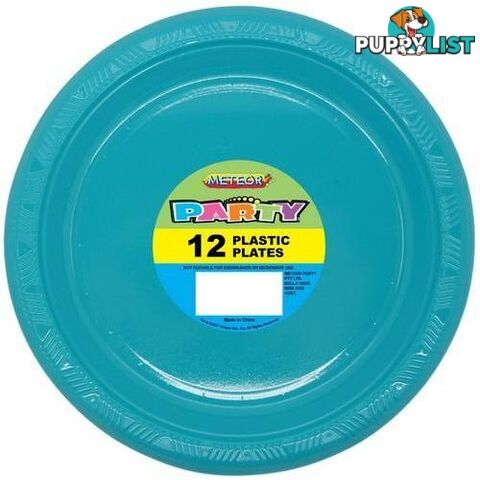 Caribbean Teal 12 x 18cm (7) Plastic Plates - 9311965327509