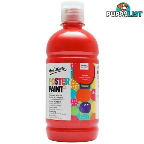 Poster Paint 500ml (16.91oz) - Scarlet - 9328577038709