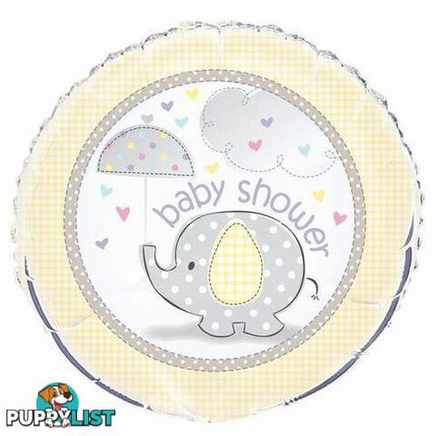 Umbrellaphant Baby Shower Yellow 45cm (18) Foil Balloon Packaged - 011179525812