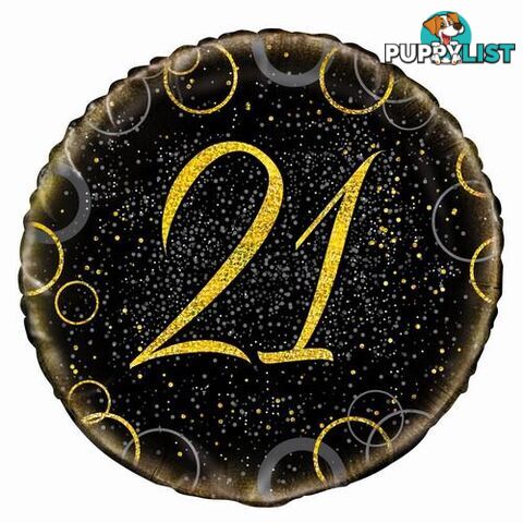 Glitz Gold 21st Birthday 45cm (18) Foil Balloon Packaged - 011179558339