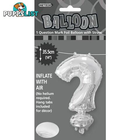 Silver ? Alphabet Foil Balloon 35cm (14) - 9311965447429