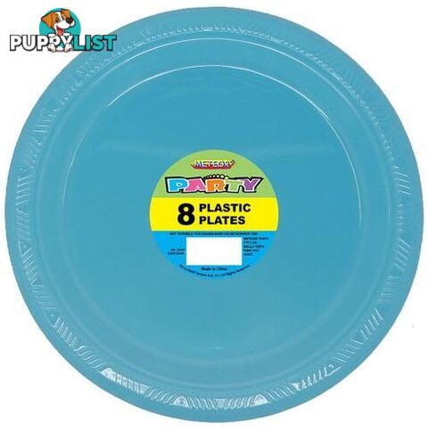 Powder Blue 8 x 23cm (9) Plastic Plates - 9311965320326