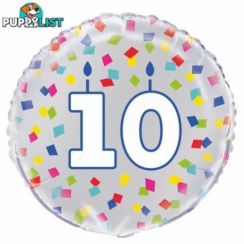 Rainbow Confetti 10 45cm (18) Foil Balloon Packaged - 011179540235