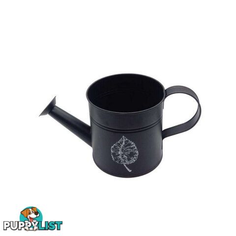 Watering Can Leaf Print Black 12.5cm - 800611