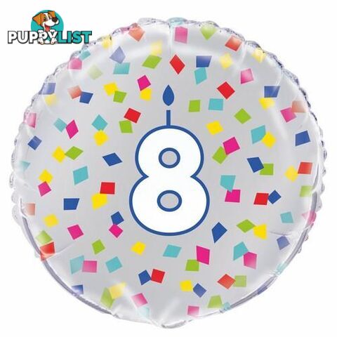 Rainbow Confetti 8 45cm (18) Foil Balloon Packaged - 011179540136