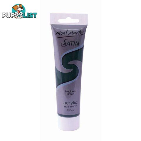 Mont Marte Satin Acrylic Hookers Green Semi Matte 100ml - 9328577007262