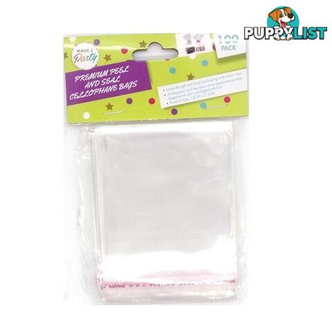 100PK Peal & Seal Cellophane Bags 10x7.5cm - 9332625032533