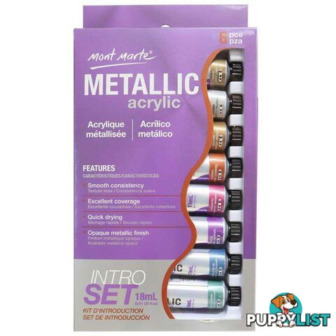 Mont Marte Metallic Acrylic Paint 8 Piece - 9328577034763