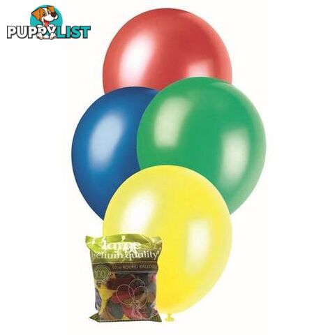 Assorted - 100 x 30cm (12) Metallic Balloons - 9311965012603