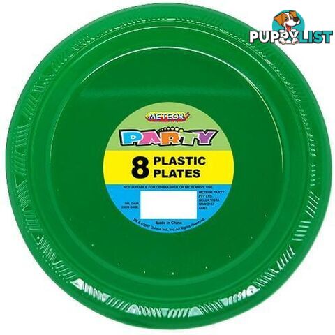 Emerald Green 8 x 23cm (9) Plastic Plates - 9311965320623