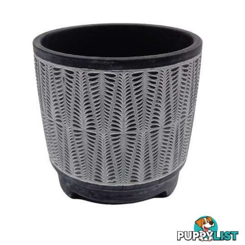 Small Pot with Feet 14x13cm Black Design - 801054