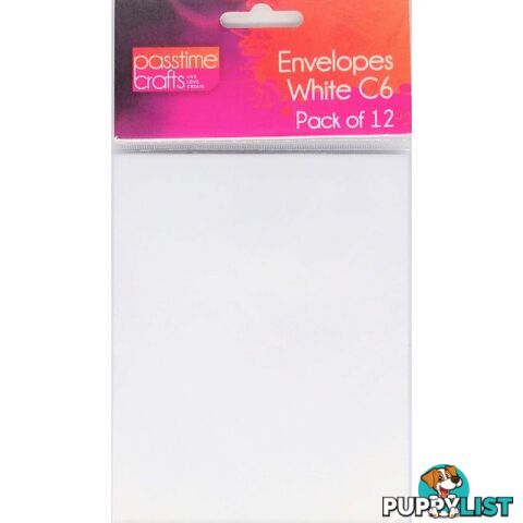 C6 White Envelopes 12 Pack - 9348291003883