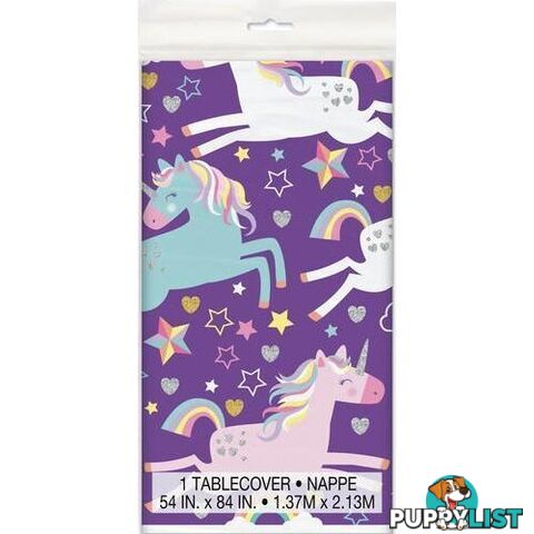 Unicorn Party Printed Tablecover 137cm x 213cm (54 x 84) - 011179724932