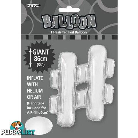 Silver # Alphabet Foil Balloon 86cm (34) - 9311965483670