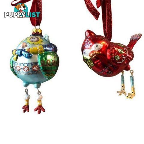 Owl & Cardinal Christmas Decorations 1pce - 9325854039473