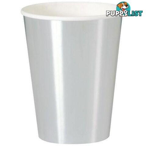 Silver Foil 8 x 270ml (9oz) Paper Cups - 9311965322832