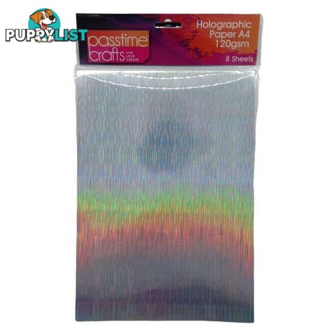 Holographic Paper 120gsm A4 Silver Lines 8 Sheets - 800305