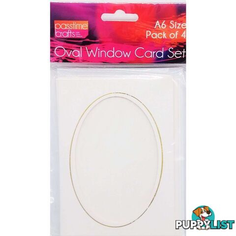 Card & Envelope Set A6 Cut Out Ovall 4 Pack - 9348291005054