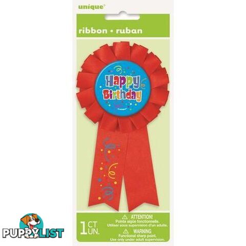 Happy Birthday Confetti Award Ribbon - 011179619108