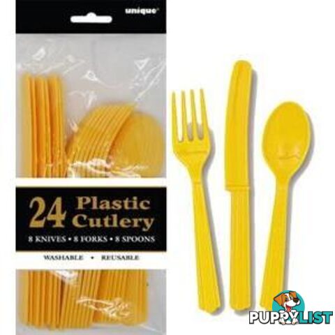 Sunflower Yellow 24 Assorted Cutlery - 011179031948