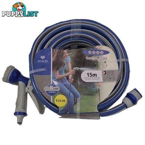 Garden Hose Blue With Trigger - 15m 1/2 inch 12.5mm - 9328644024796