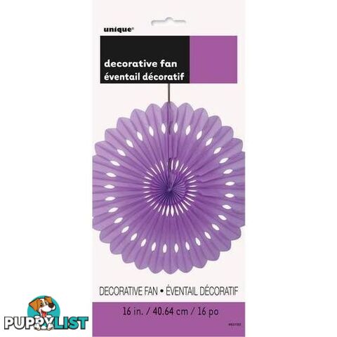 Decorative Fan Pretty Purple 40cm (16) - 011179631926