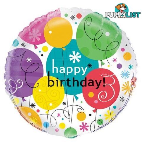 Breezy Birthday 45cm (18) Foil Balloon Packaged - 011179289578