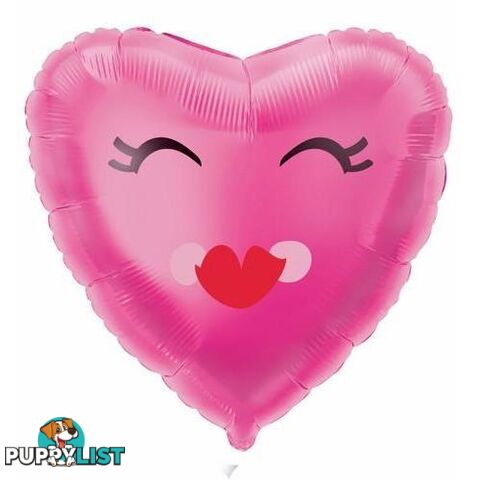 Smiling Pink Heart 45cm (18) Foil Balloon Packaged - 011179726103