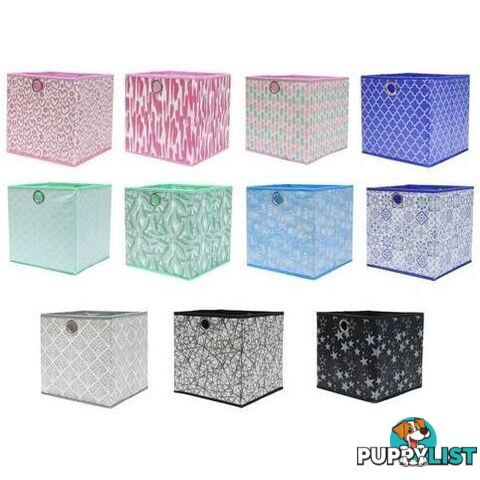 Collapsible Storage Cube 33x33x33cm Assorted Designs - 9333527602206