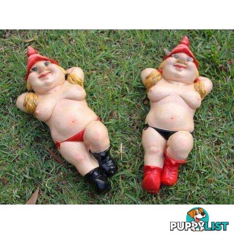 Nudist Garden Gnome Set of 2 26cm - 800544