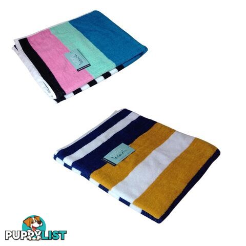 Cotton Striped Beach Towel Assorted Designs - 9345709076521