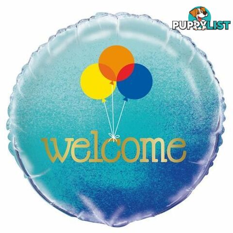 Blue Ombre Welcome 45cm (18) Foil Balloon Packaged - 011179539666