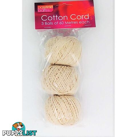 Cotton Cord pkt 3 60m - 9348291001742