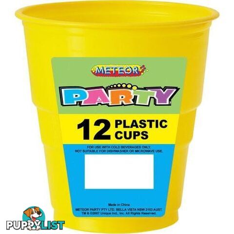 Sunflower Yellow 12 x 270ml (9oz) Plastic Cups - 9311965320050