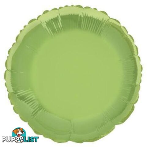 Lime Green Round 45cm (18) Foil Balloon Packaged - 011179533770