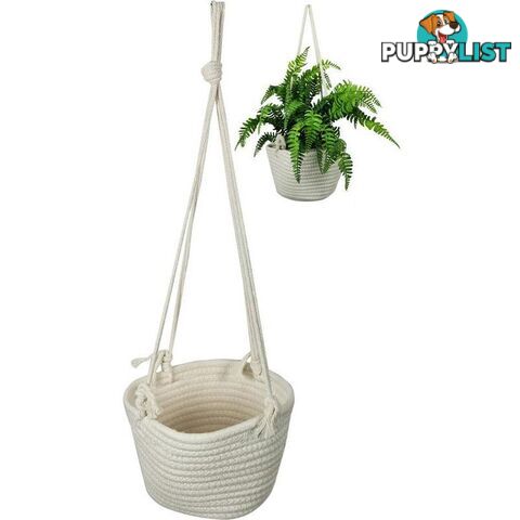 Hanging Indoor Outdoor White Basket 55cm - 9319844621168