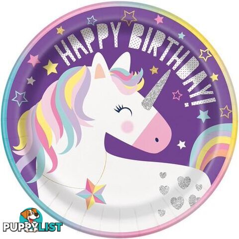 Unicorn Party 8 x 23cm (9) Paper Plates - 011179724956