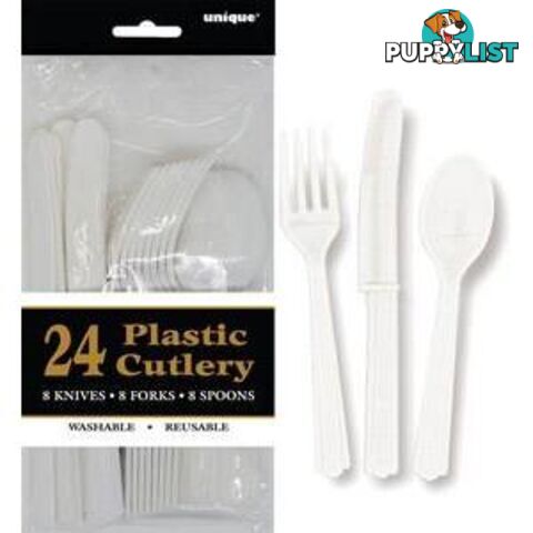 Bright White 24 Assorted Cutlery - 011179031146