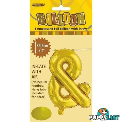 Gold & Alphabet Foil Balloon 35cm (14) - 9311965446767