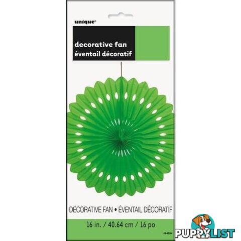 Decorative Fan Lime Green 40cm (16) - 011179642649