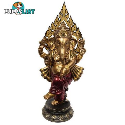 Dancing Red & Gold Ganesh 38cm - 9319844623797