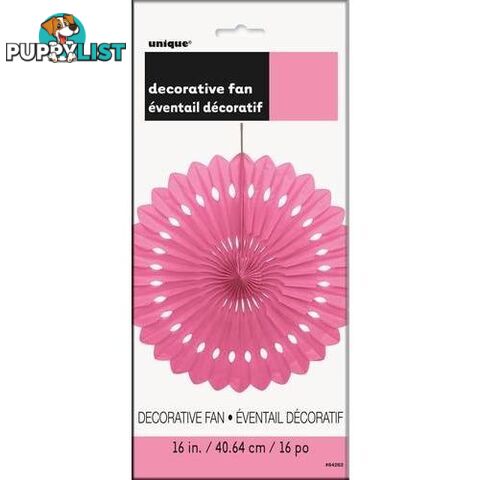 Decorative Fan Hot Pink 40cm (16) - 011179642625