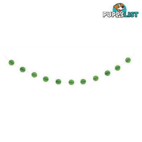 Honeycomb Ball Garland 2.13m (7) - Lime Green - 011179633746