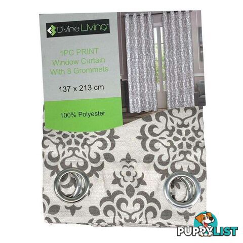 Divine Living Curtain Grey Design - 800143