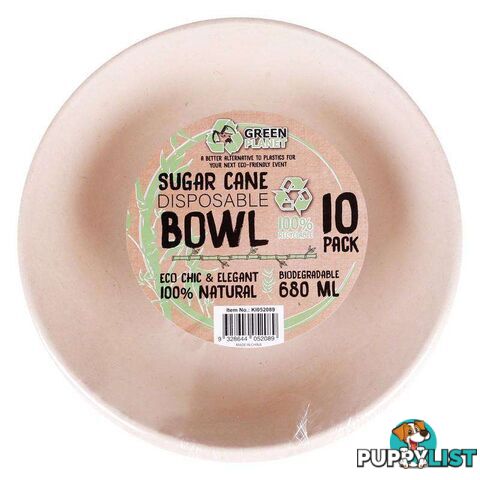 Eco Biodegradable Disposable Bowl 680ml 10Pk - 9328644052089