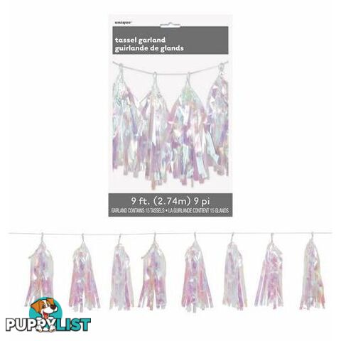 Iridescent Tassel Garland 2.74m (9) - 011179724970