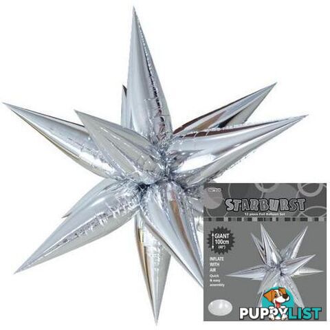 Glitz Starburst Silver 100cm (40) - 9311965428619