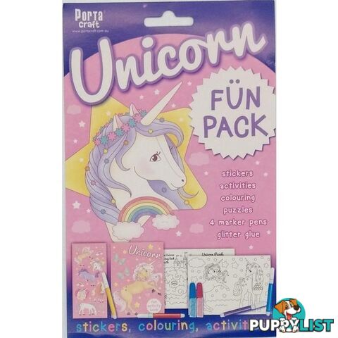 Unicorn Fun Pack Stickers Colouring and Activities - 9332365143919